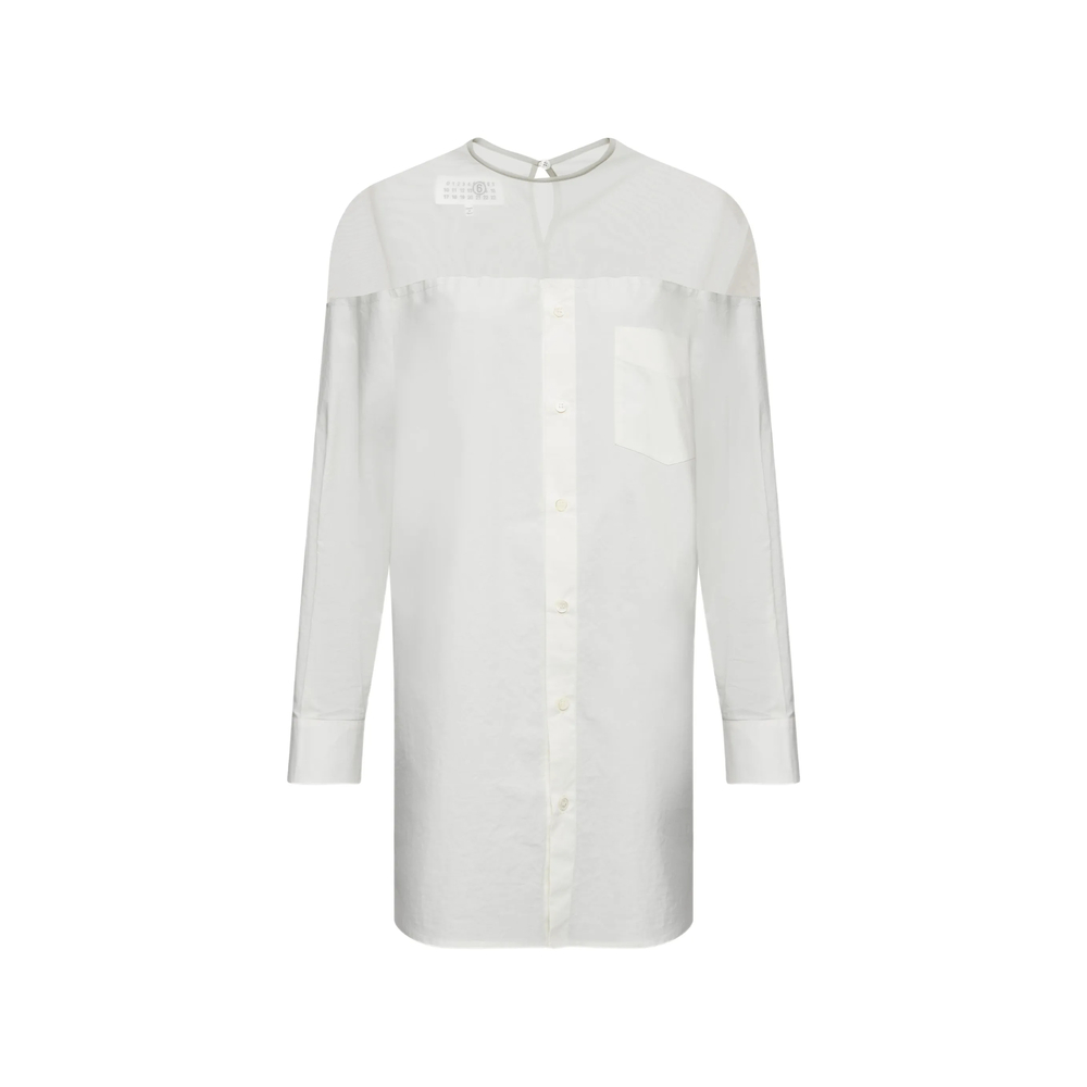 Mm6 Maison Margiela High-cut Cuffed Cotton Shirt