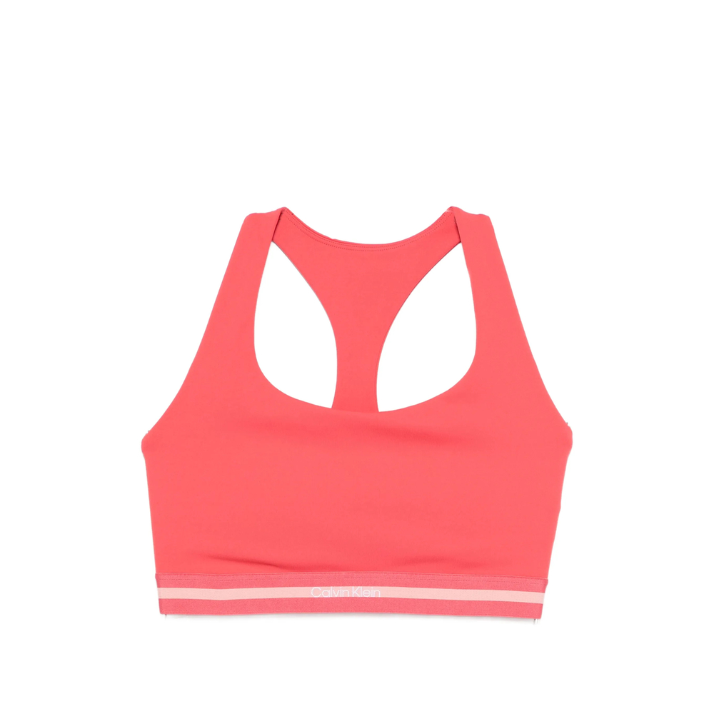 Calvin Klein Sport Racerback Striped Performance Top In Pink