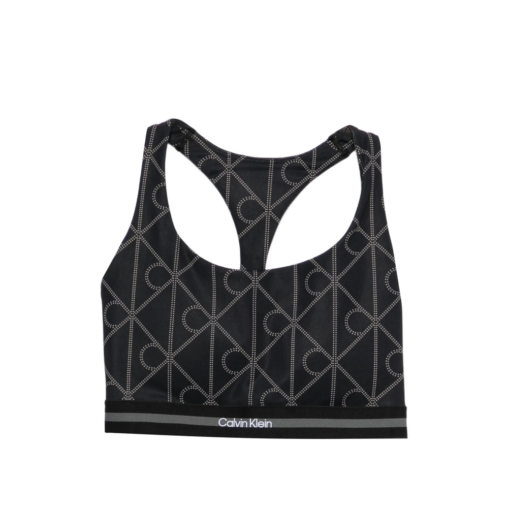 Calvin Klein Sport Patterned Performance Top In Black