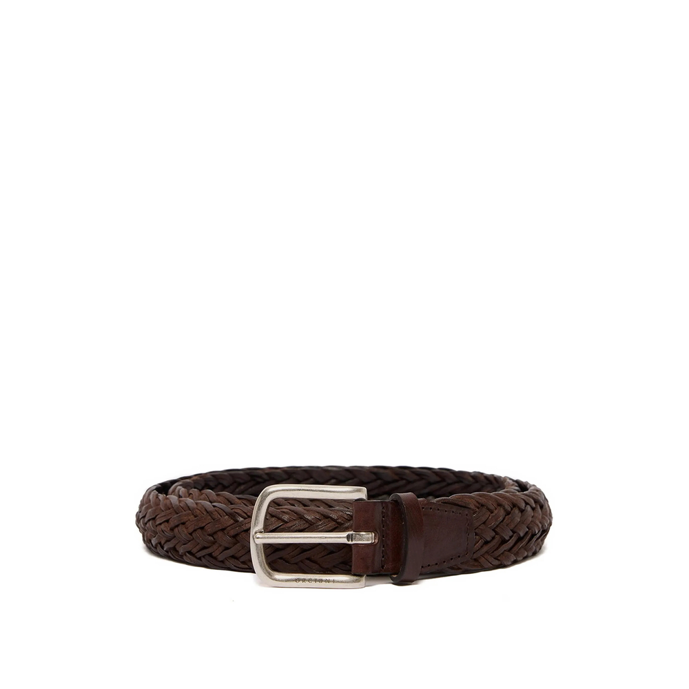 Orciani Braided Leather Belt In Brown