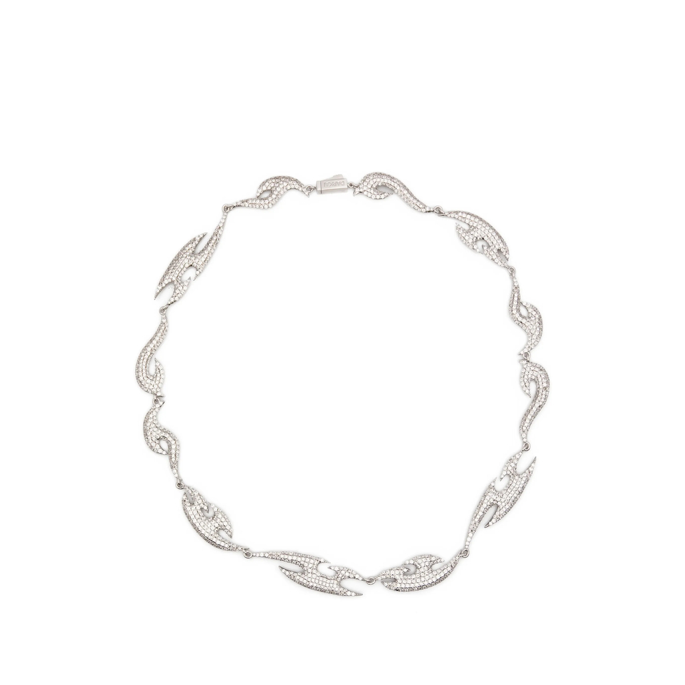 Darkai Crystal-embellished Flame Necklace