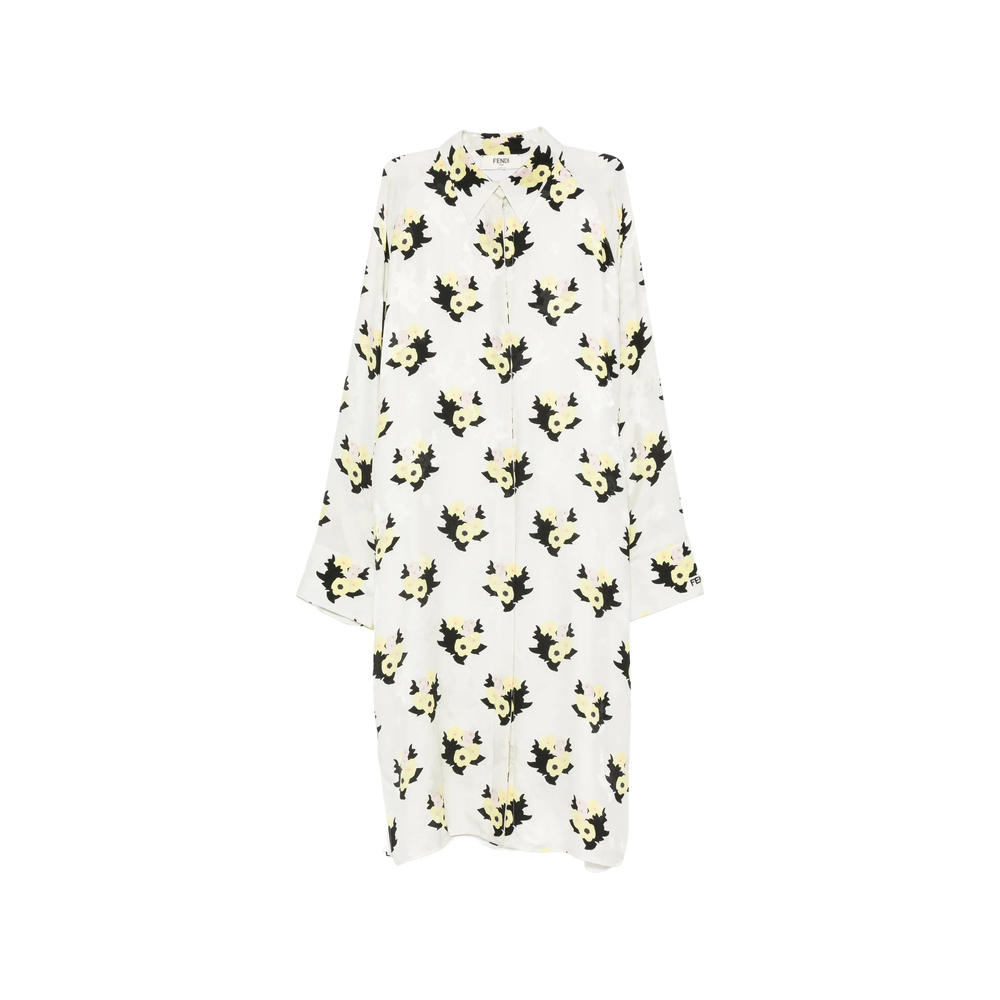 Fendi Floral-print Buttoned Midi Dress