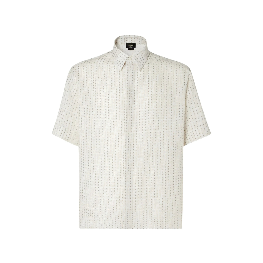Fendi FF Linen Shirt With Topstitching