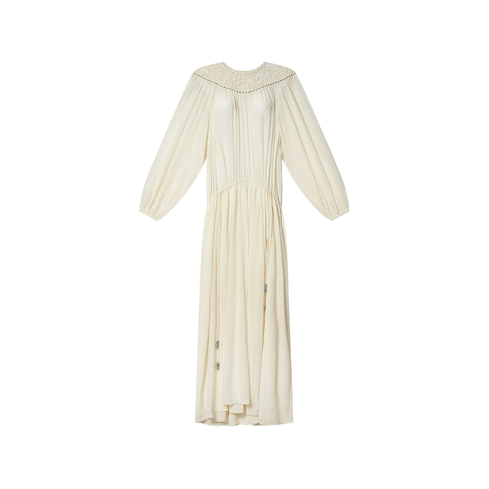 Isabel Marant Nydia Lace Bib Dress In Neutral