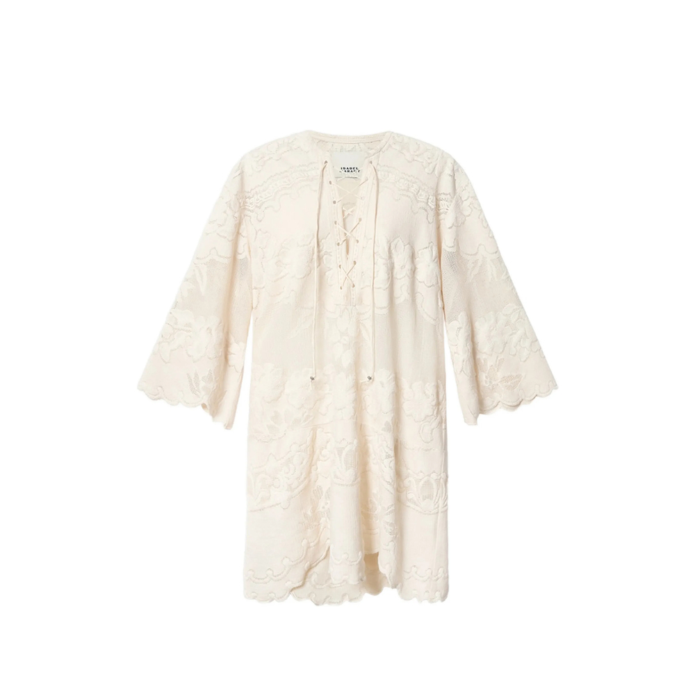 Isabel Marant Solara Floral-tie Dress In Neutral
