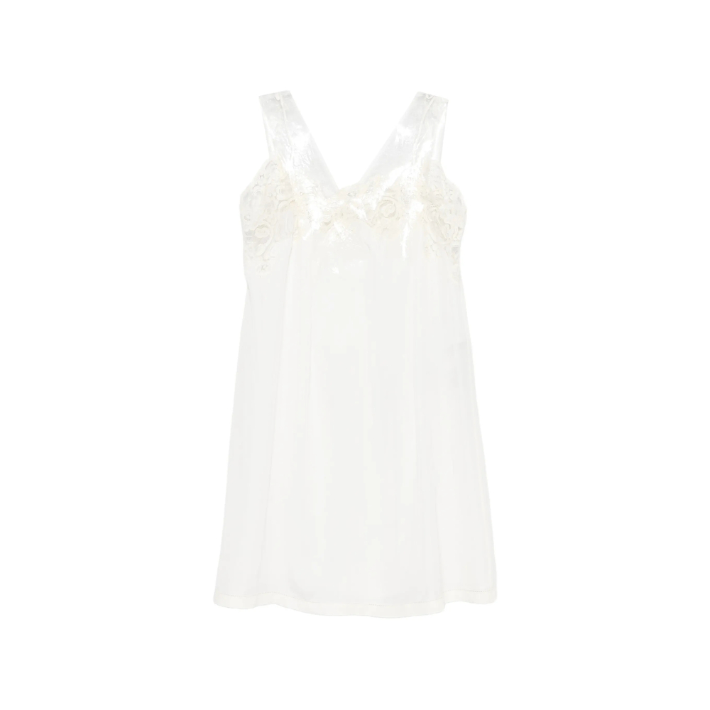 Maison Margiela Lace-trim Tulle-overlay Dress