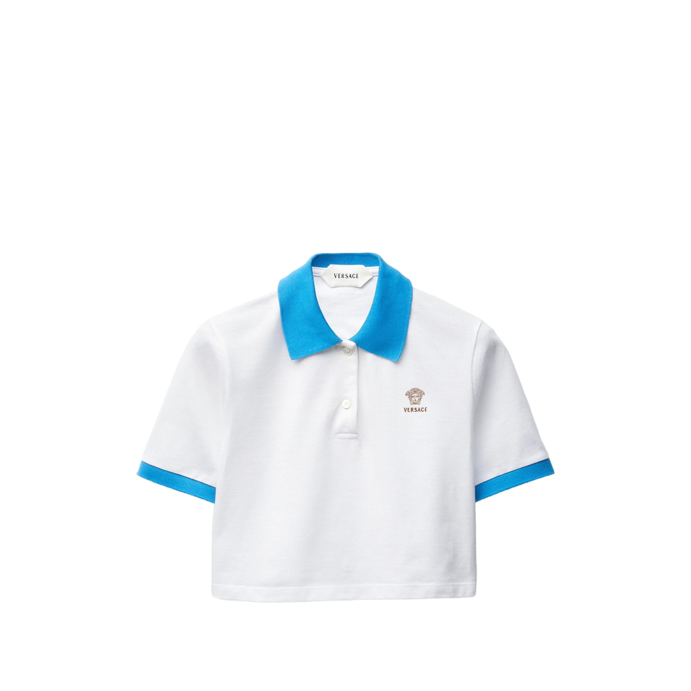 Versace Embroidered Cotton Piqué Polo
