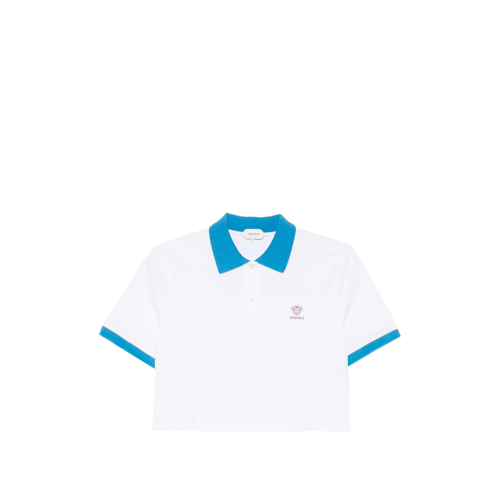 Versace Cropped Trim Polo Shirt