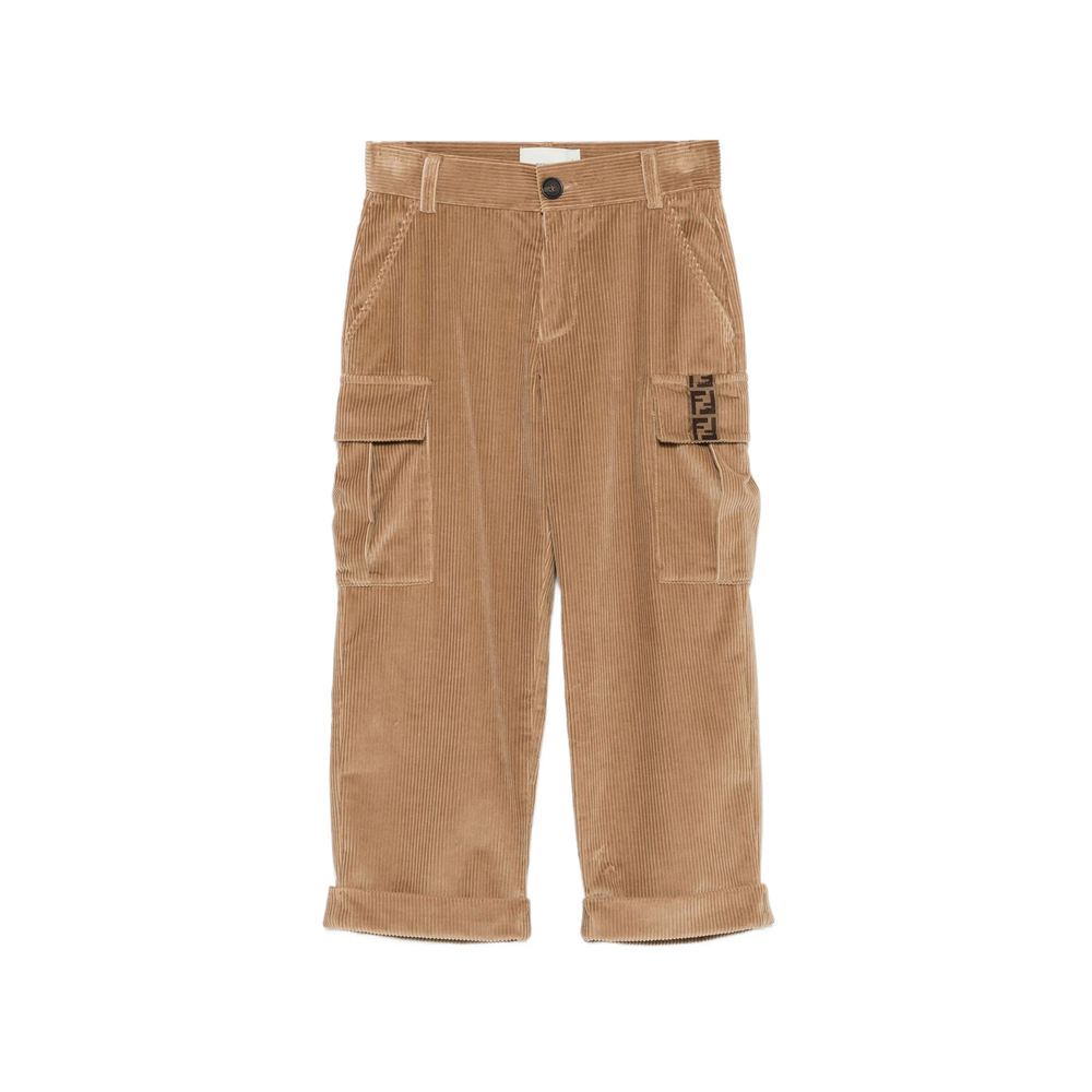 Fendi Corduroy Logo-patch Cargo Pants