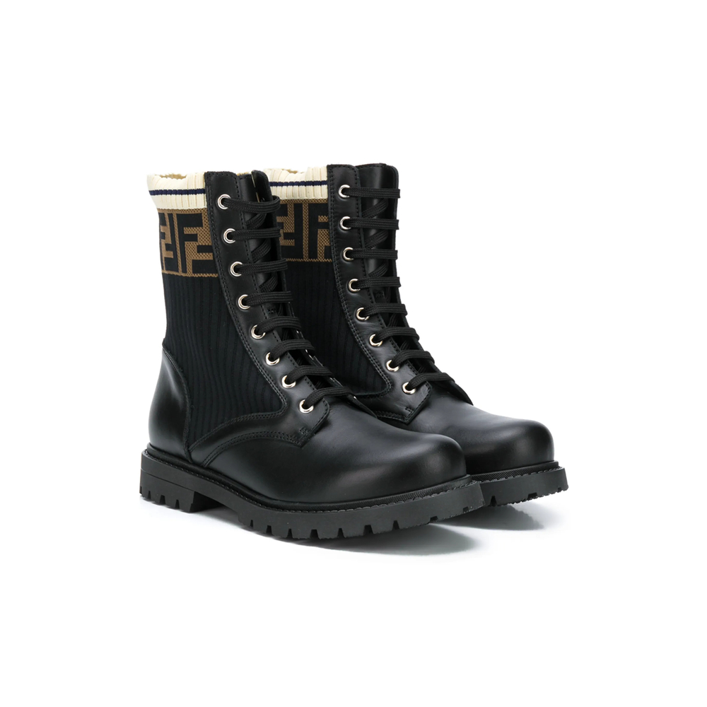 Fendi FF Motif Leather Boots