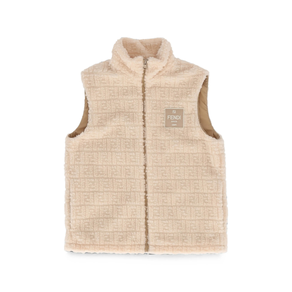 Fendi FF Logo-pattern Teddy-effect Gilet