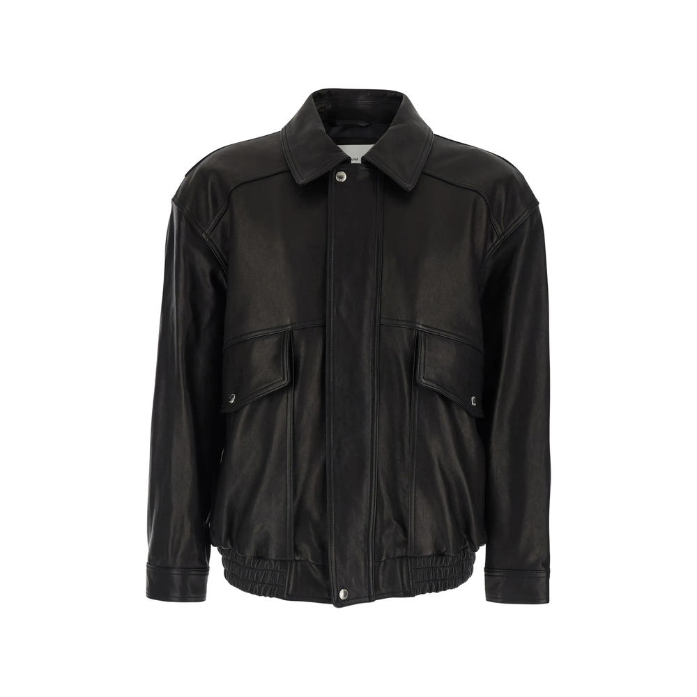 Dunst Front-pockets Leather Jacket In Black