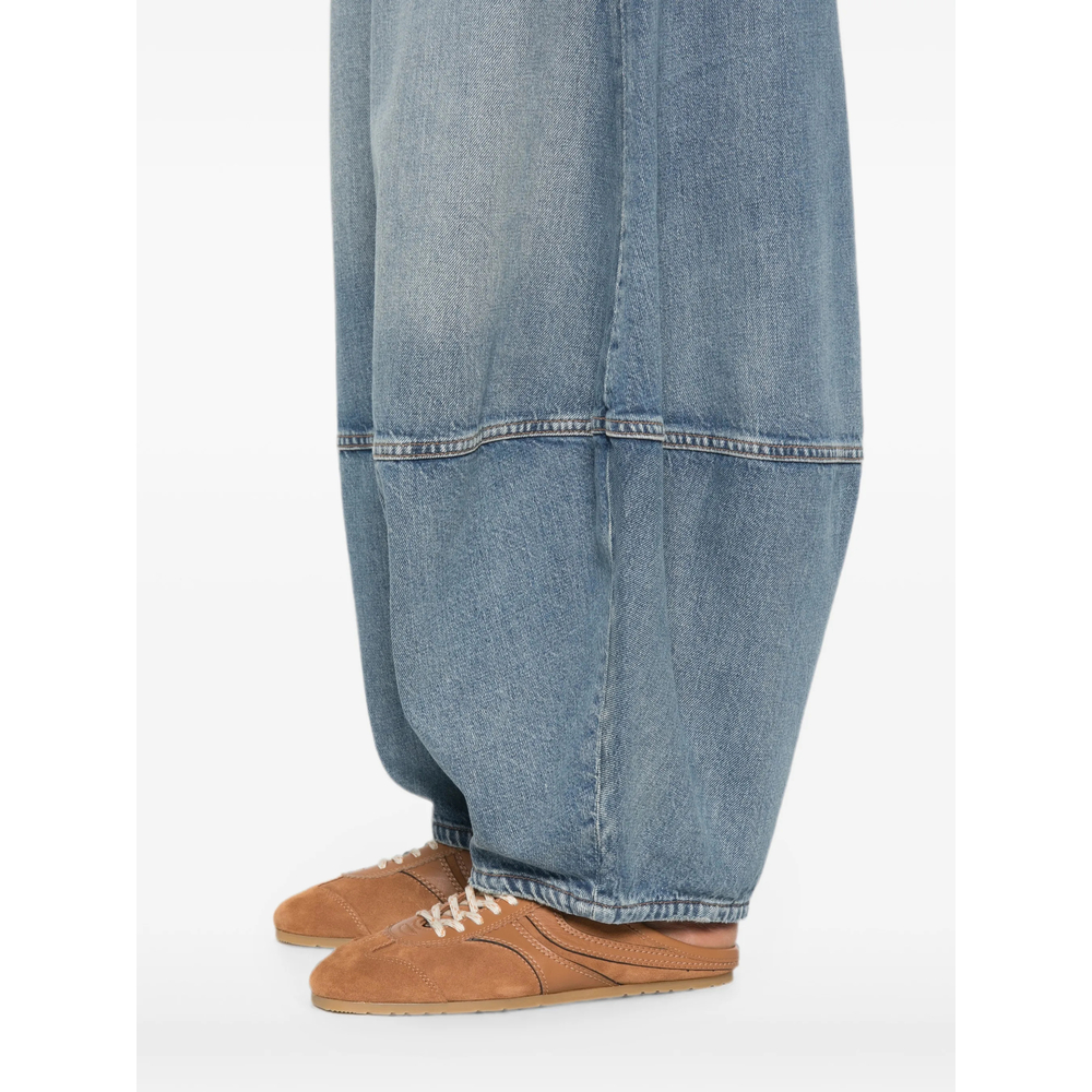 Seam-Detail Barrel-Leg Jeans
