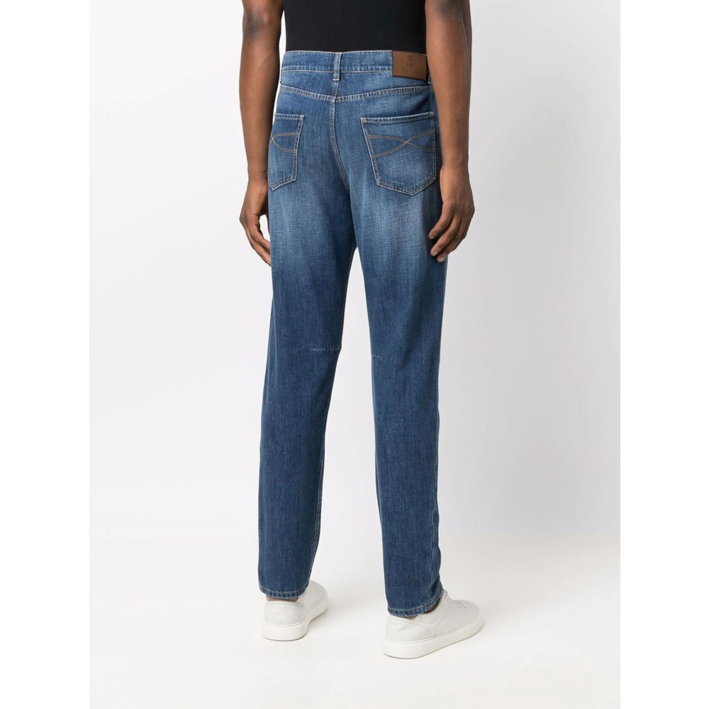 Light-Wash Straight-Leg Jeans