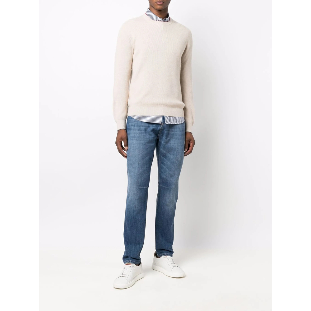 Light-Wash Straight-Leg Jeans