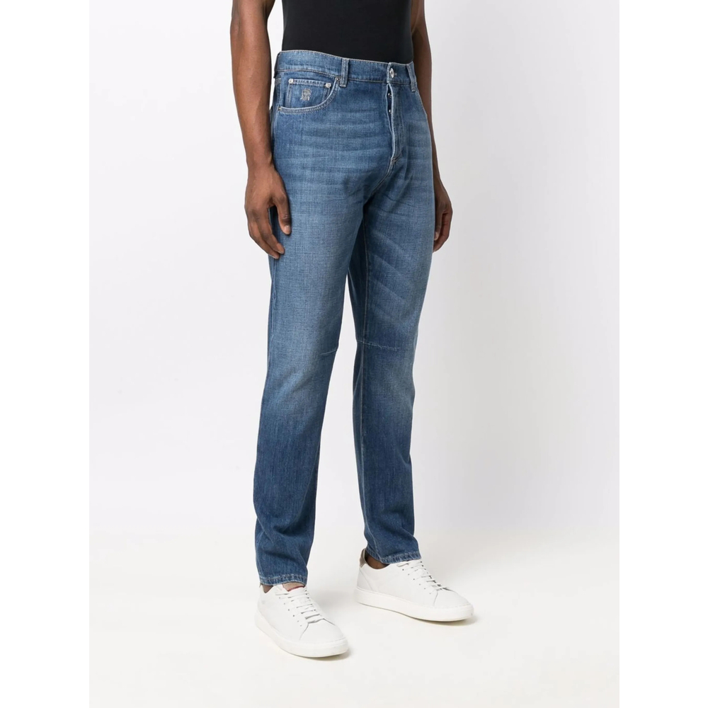 Light-Wash Straight-Leg Jeans