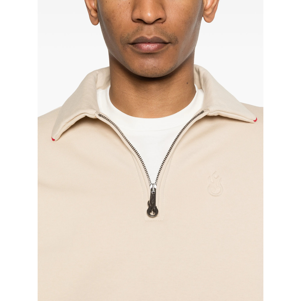 Zip-Up Collared Polo Shirt