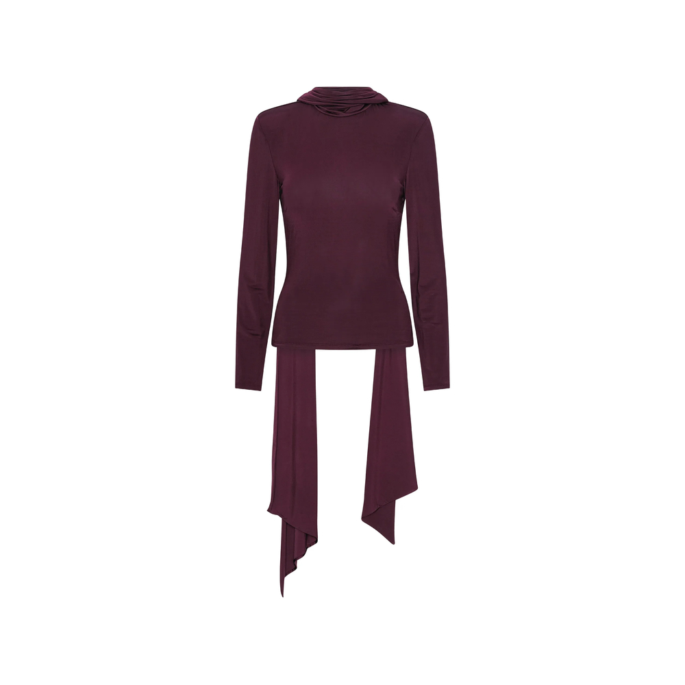 Long-Sleeved Scarf Blouse
