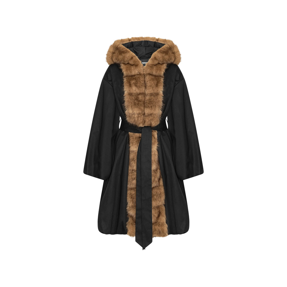 Faux Fur Collar Coat