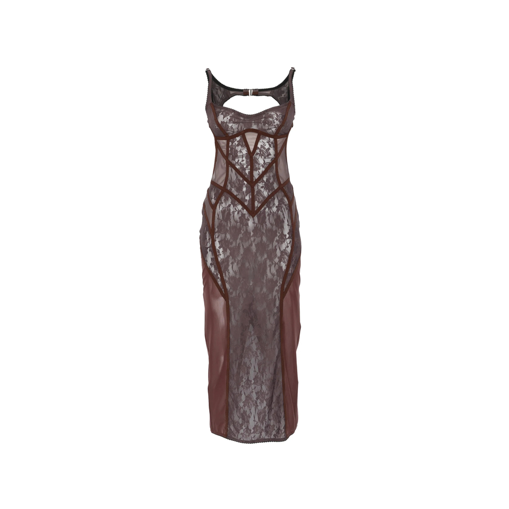 The Attico Lace-panelled Midi Dress