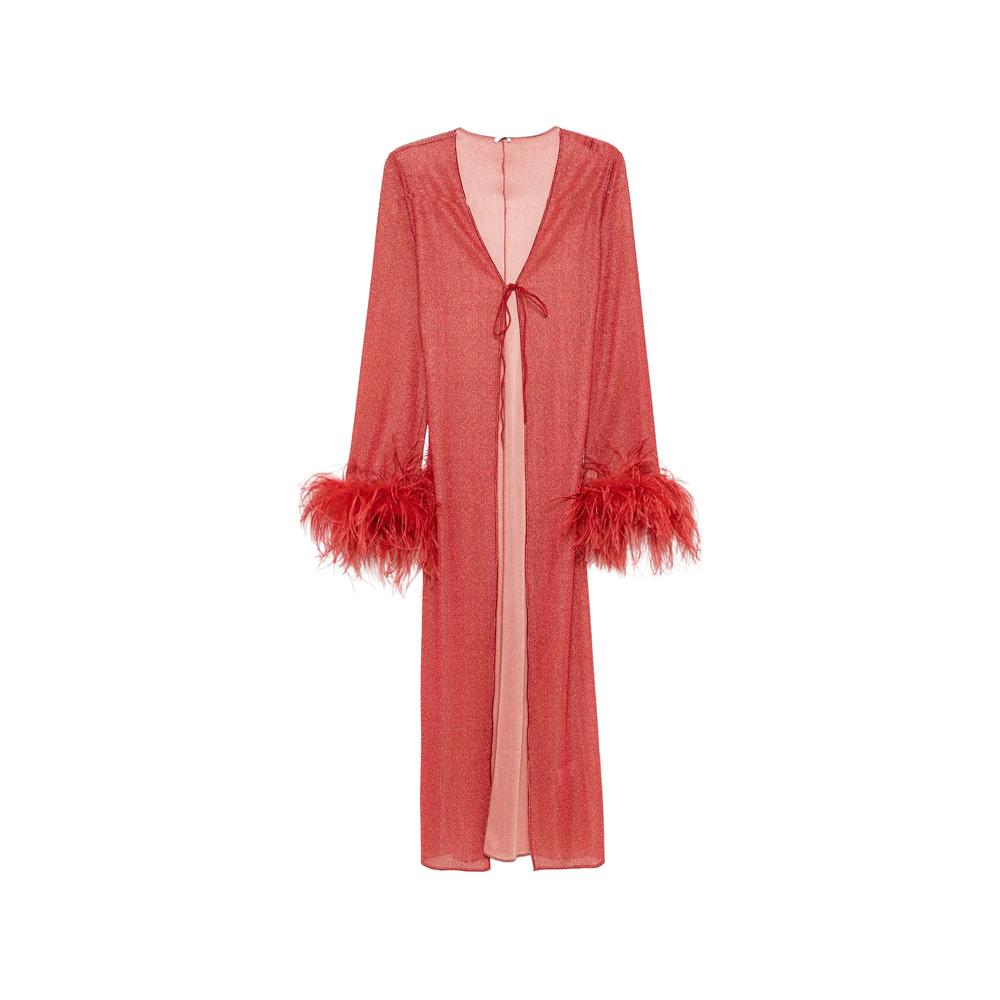 Oséree Lumière Plumage Feather-trim Beach Cover-up