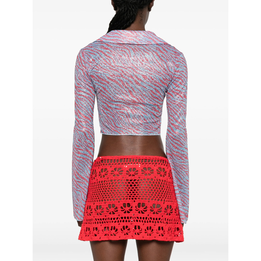 Oséree Animalier Zebra-Print Slim-Fit Top