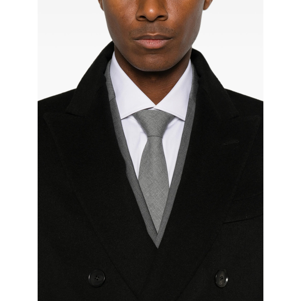 Double-Breasted Peaked-Lapel Coat