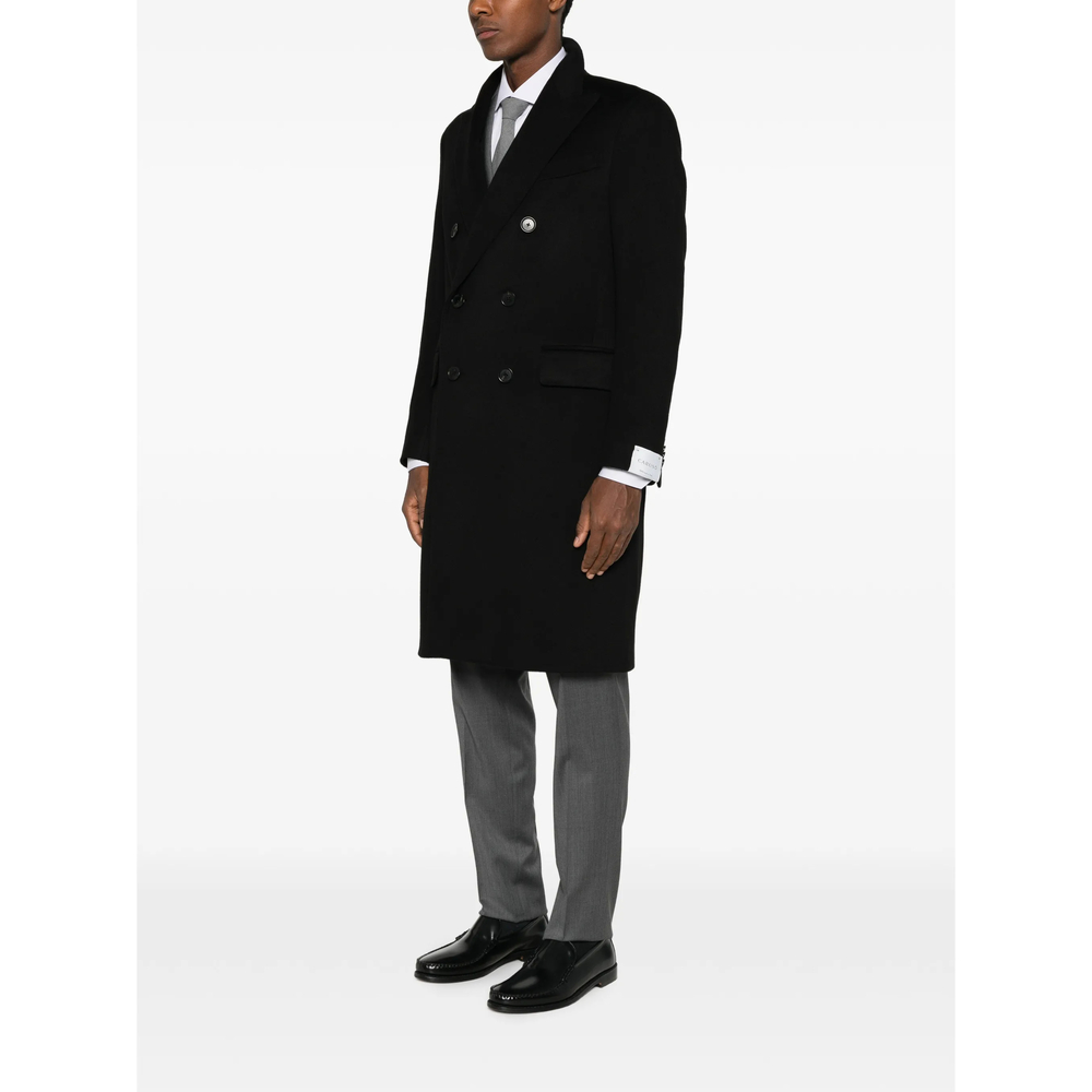 Double-Breasted Peaked-Lapel Coat