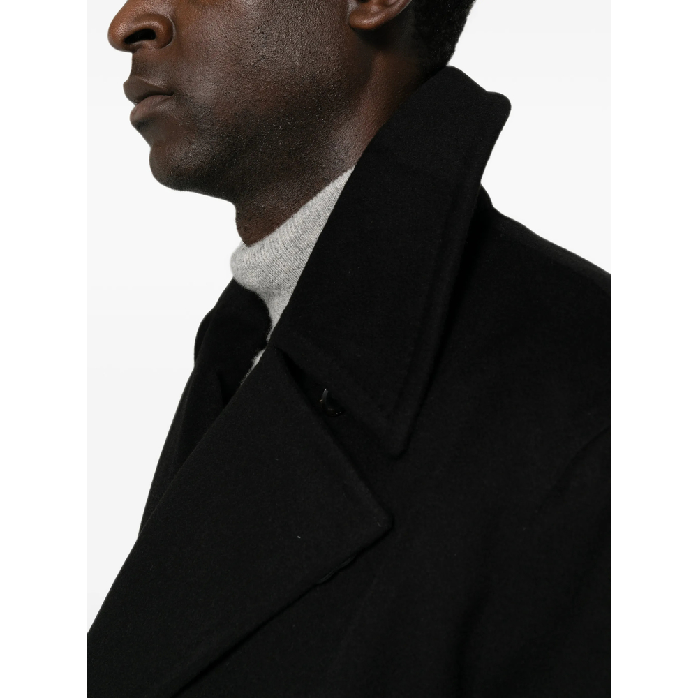 Belted Notch-Lapels Coat