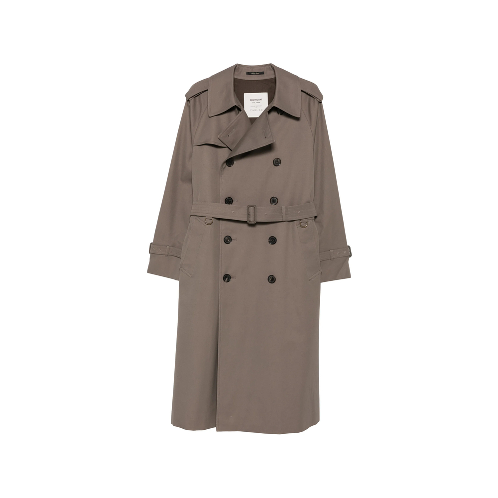 Double-Breasted Belted Trench Coat
