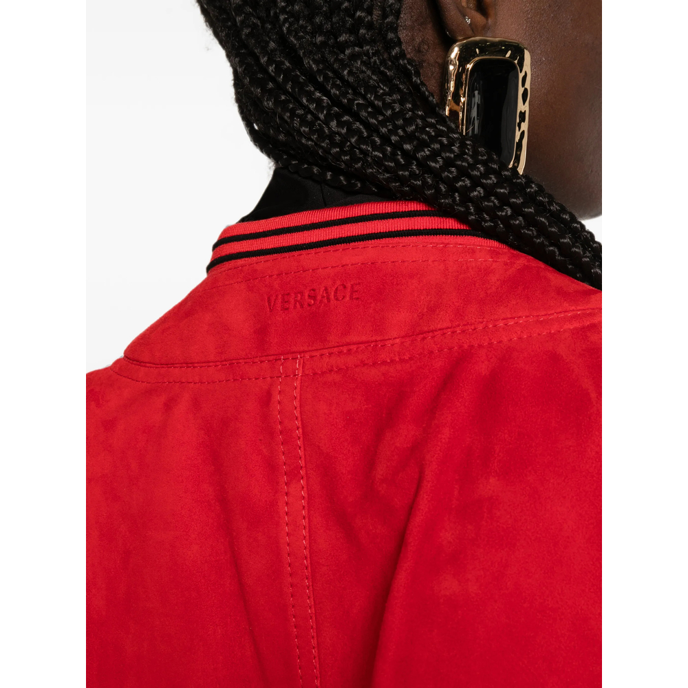Suede-Finish Striped-Trim Jacket