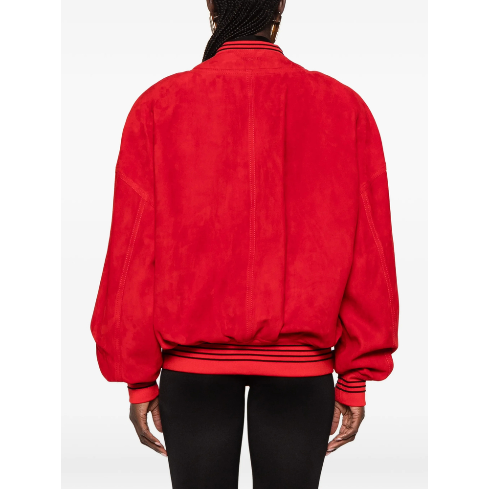 Suede-Finish Striped-Trim Jacket