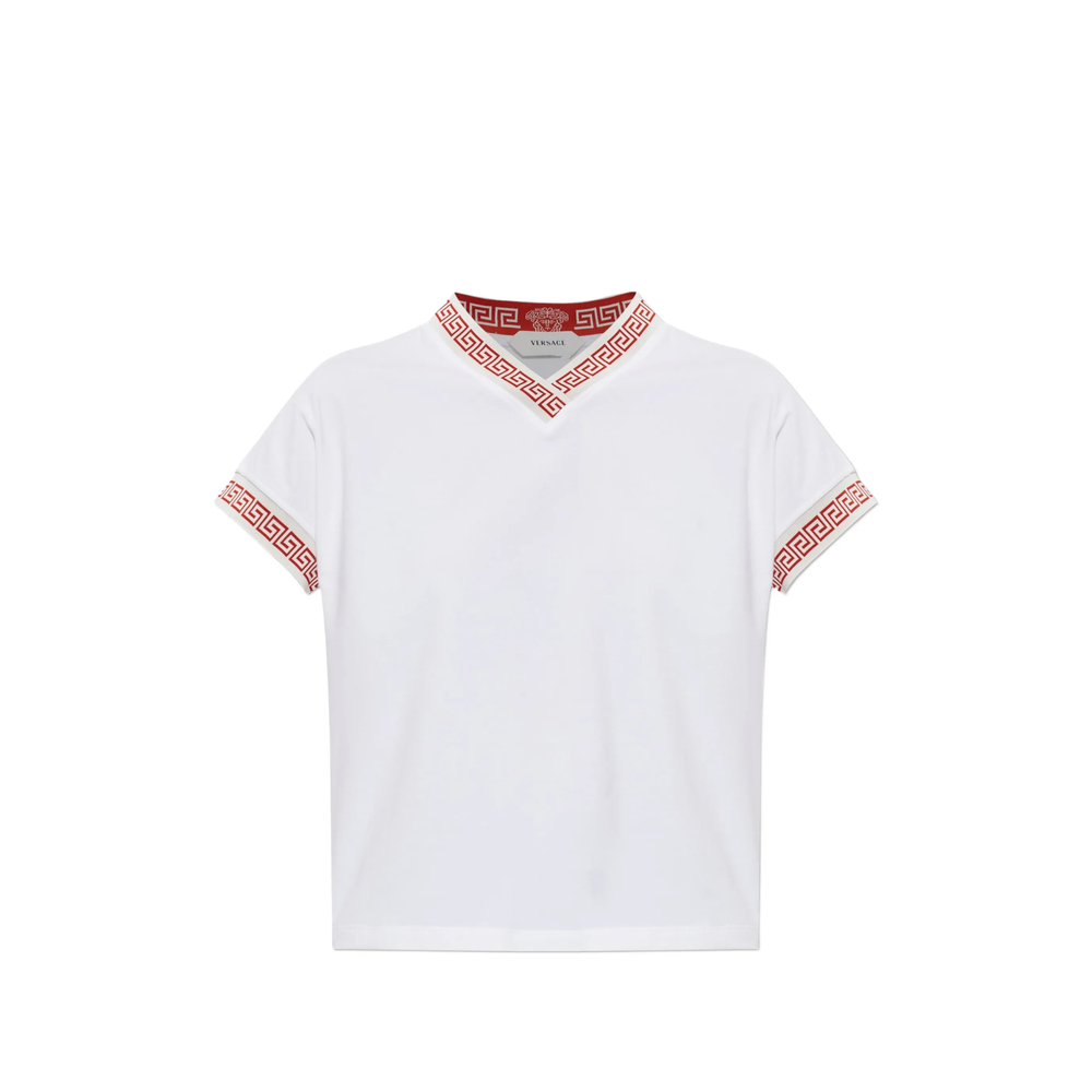 Versace Greca-trim V-neck T-shirt
