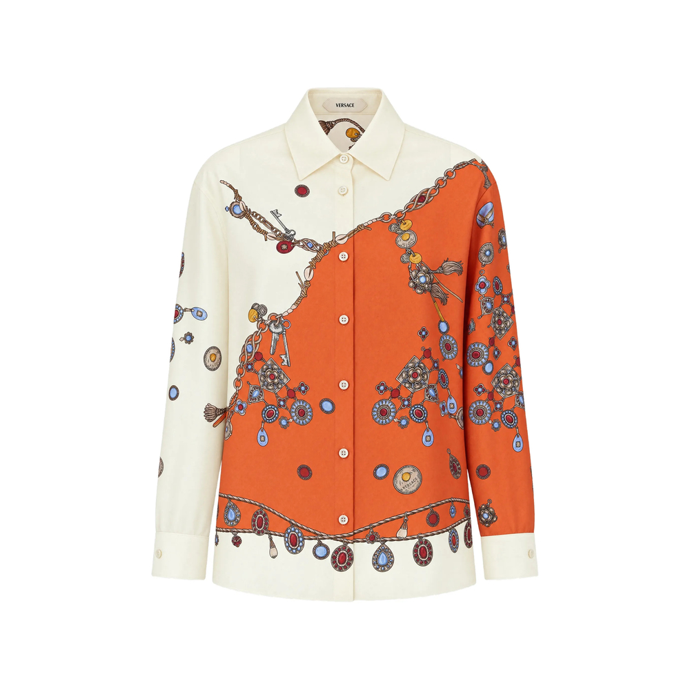 Versace Printed Silk Twill Shirt