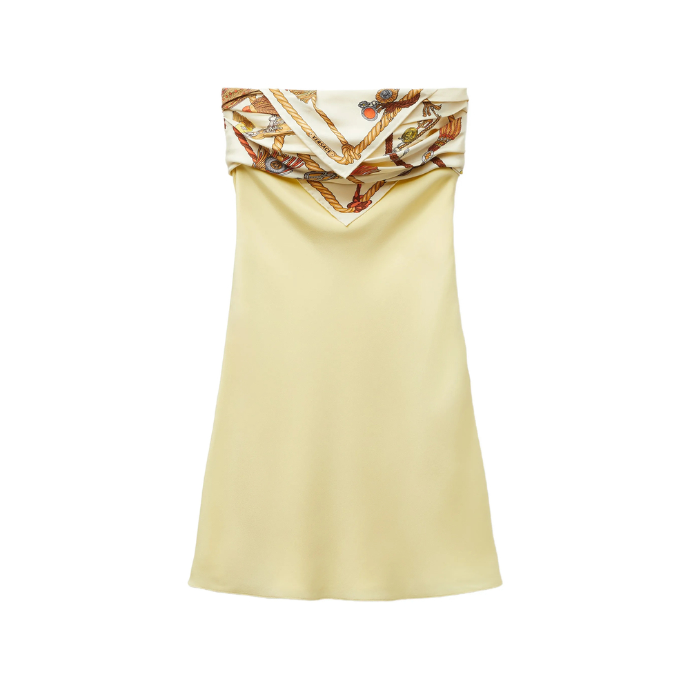 Versace Silk Crêpe Marocaine Strapless Mini Dress