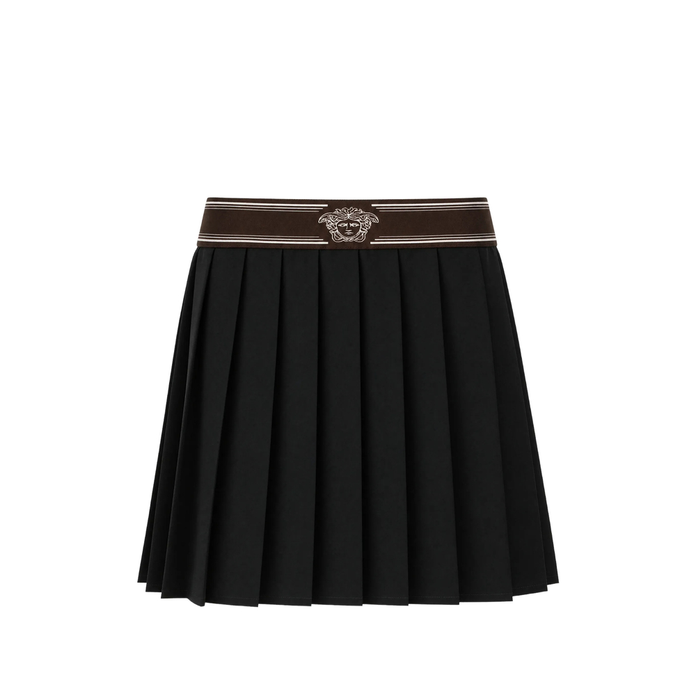 Versace Pleated Wool-mohair Mini Skirt
