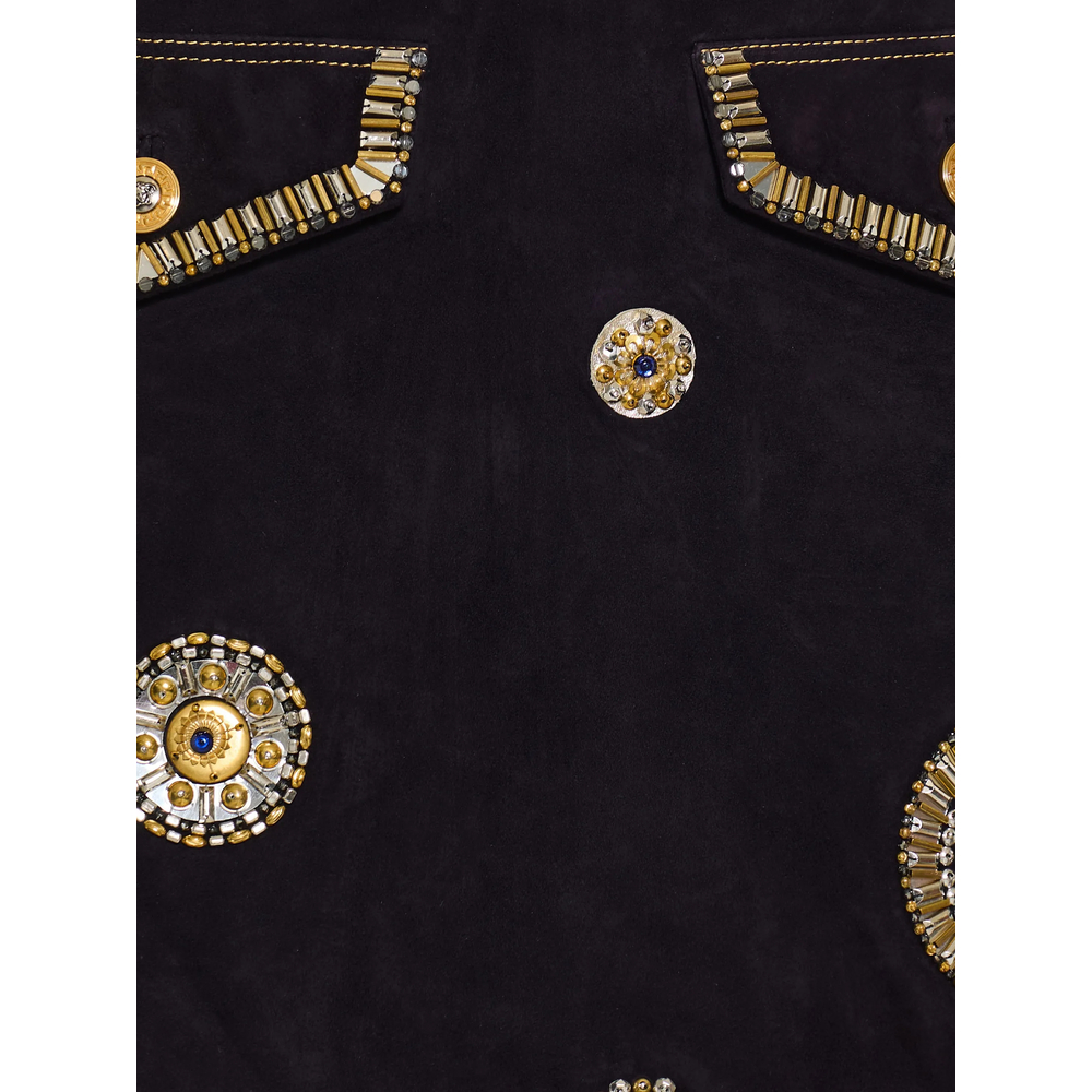 Embroidered Suede Mini