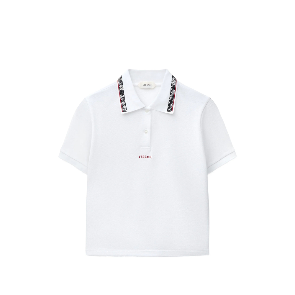 VERSACE Versace Embroidered-logo Cotton Piqué Polo　ヴェルサーチ エンブロイダリーロゴ コットンピケ ポロシャツ