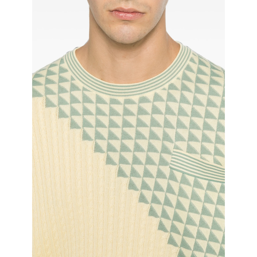 Geometric-Pattern Cable-Knit Sweater