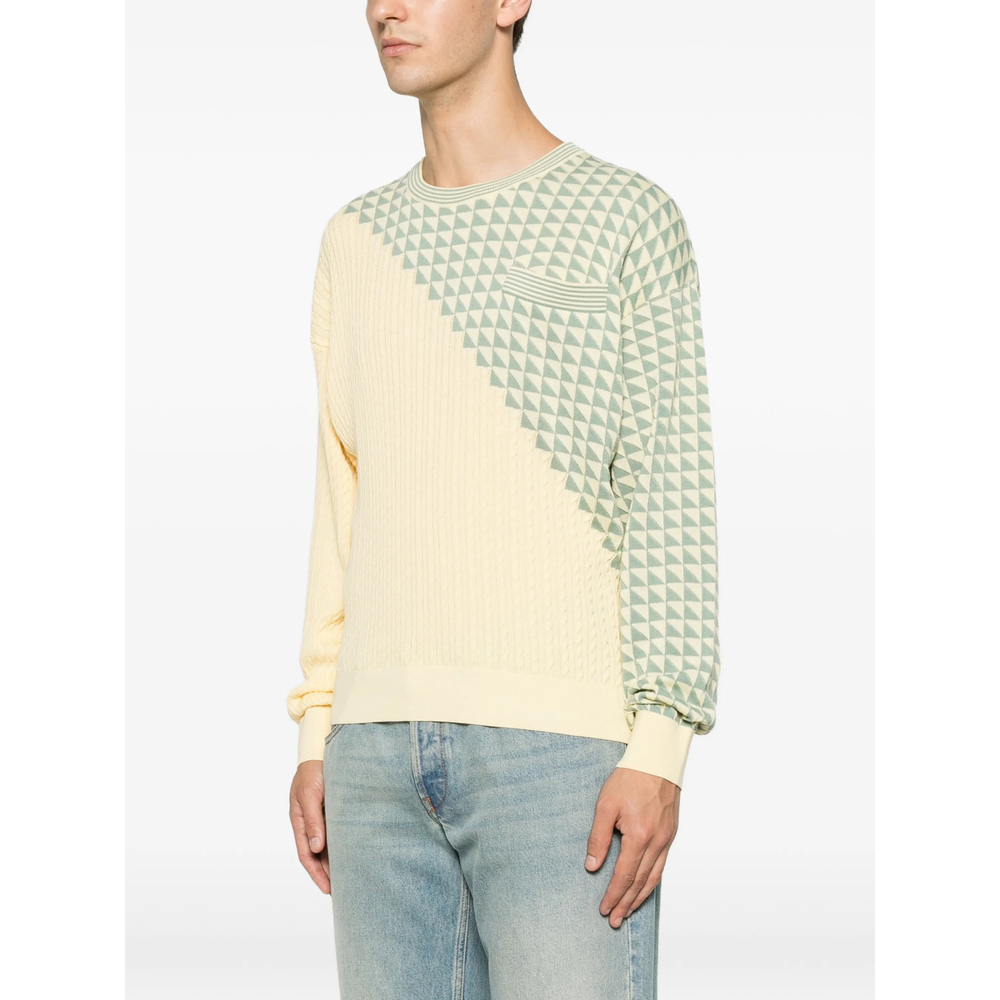Geometric-Pattern Cable-Knit Sweater