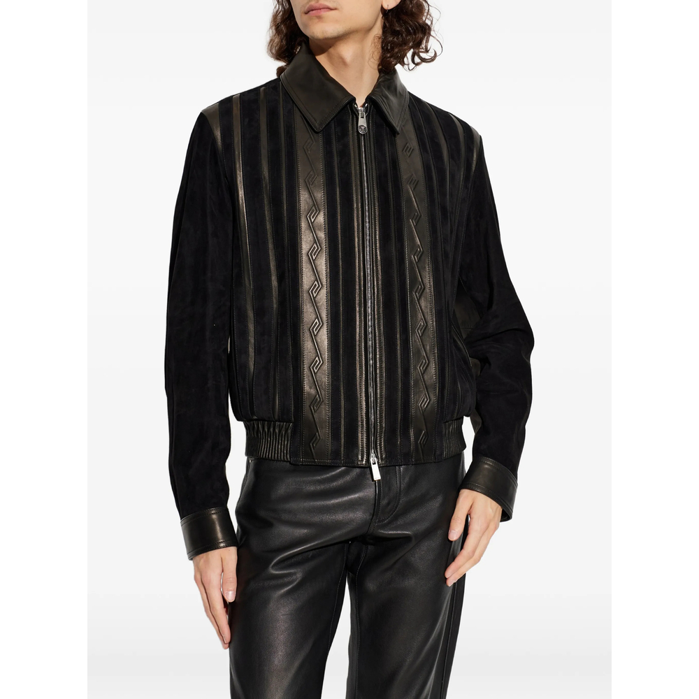 Greca-Embossed Panelled Jacket