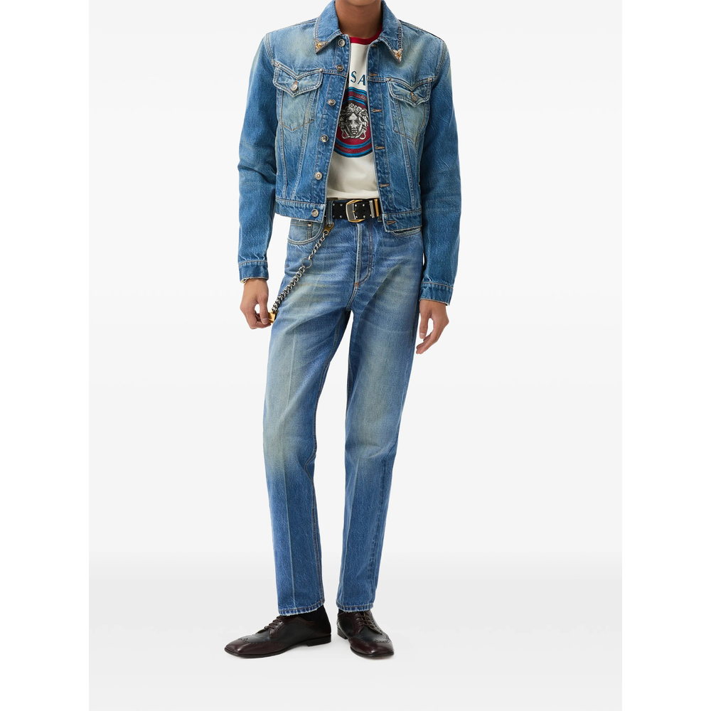 Distressed Straight Jeans