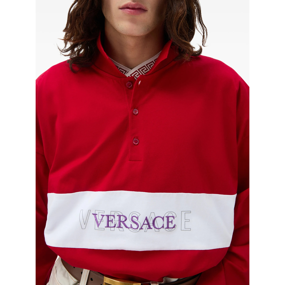 Embroidered-Logo Intarsia Cotton-Jersey Polo
