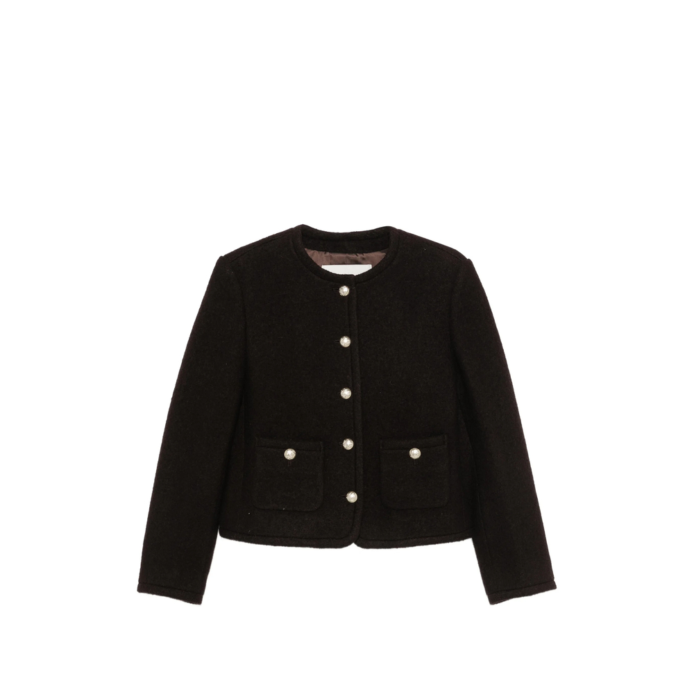 Button-Up Collarless Jacket