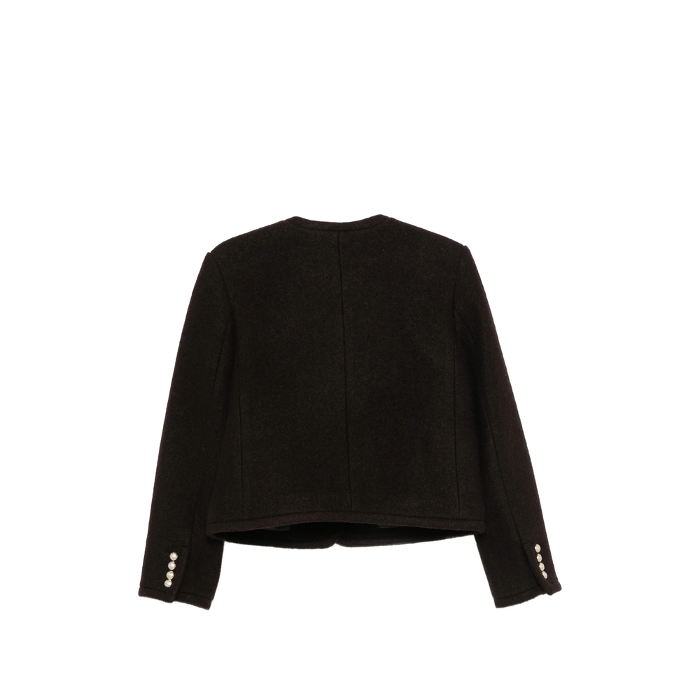 Button-Up Collarless Jacket