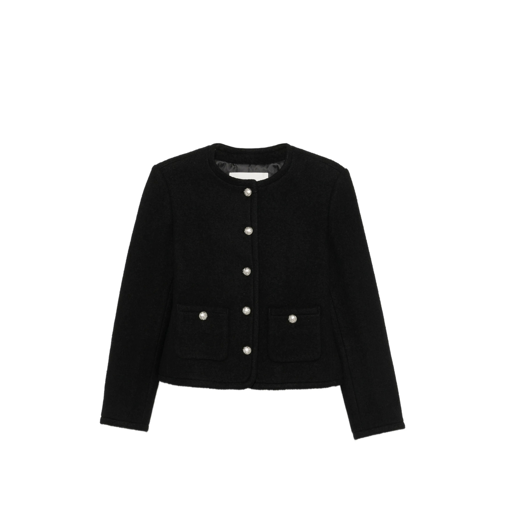 Button-Up Collarless Jacket