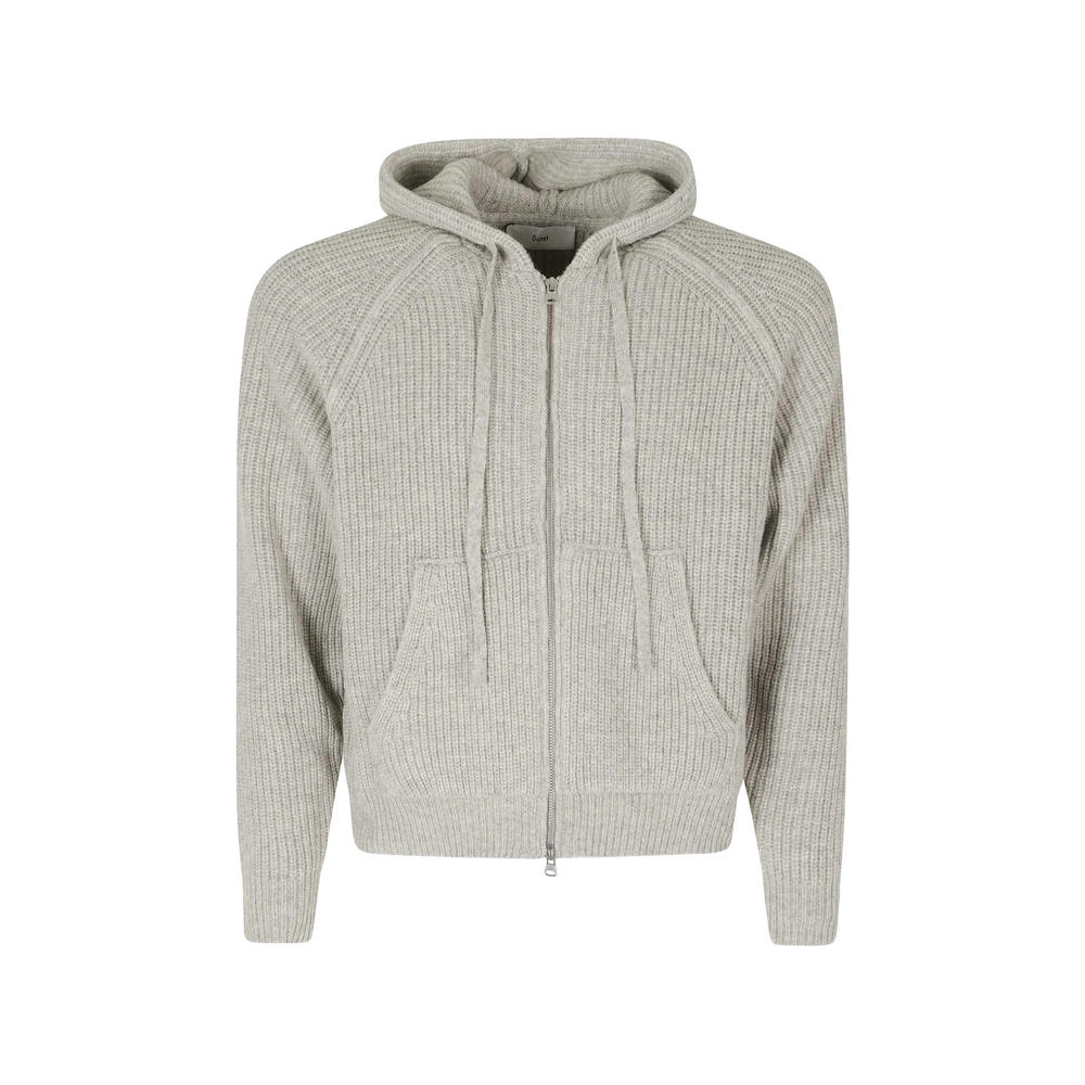 Ribbed-Knit Zip-Up Cardigan