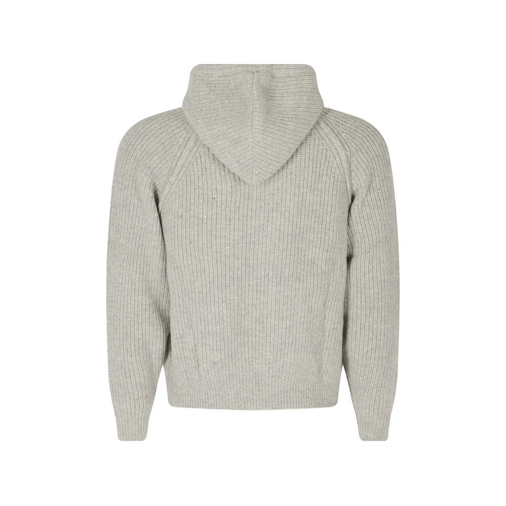 Ribbed-Knit Zip-Up Cardigan