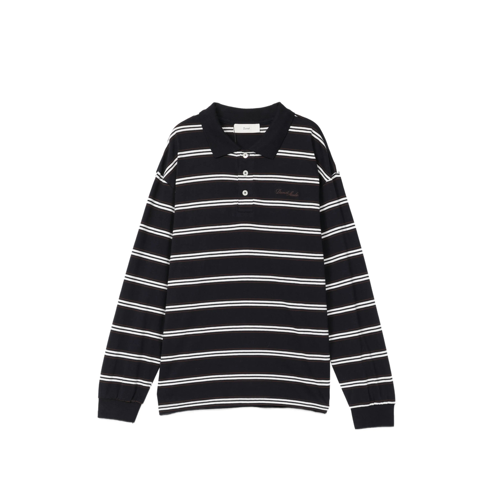 Striped Long-Sleeve Polo Shirt