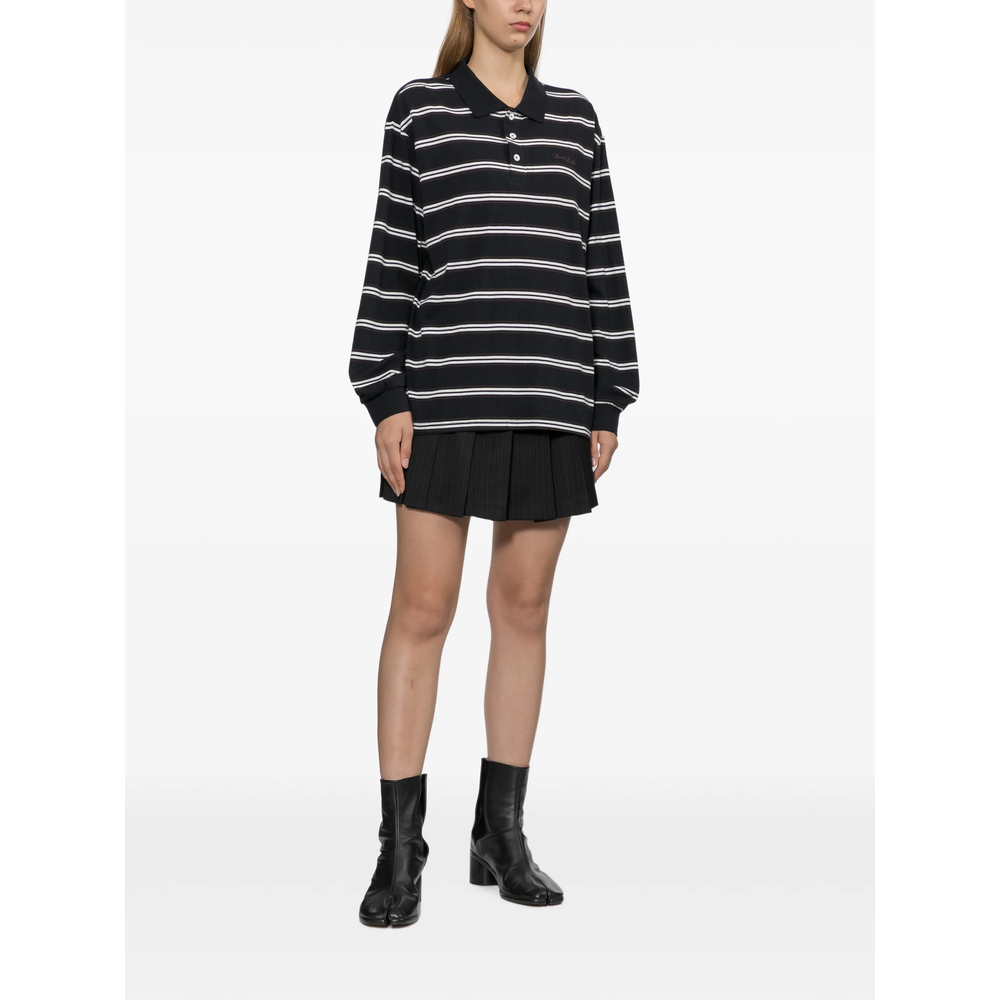 Striped Long-Sleeve Polo Shirt